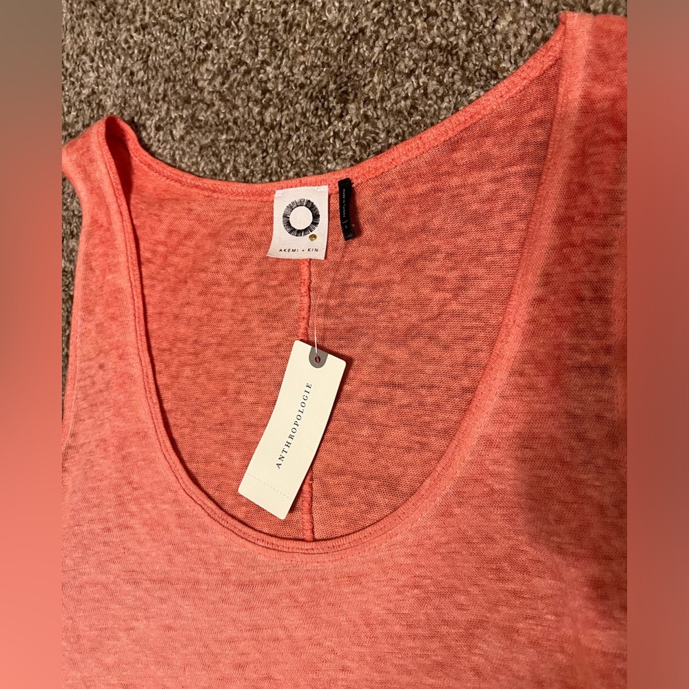 NWT Anthropologie Savoy Coral Swing Tank Top - Picture 4 of 5